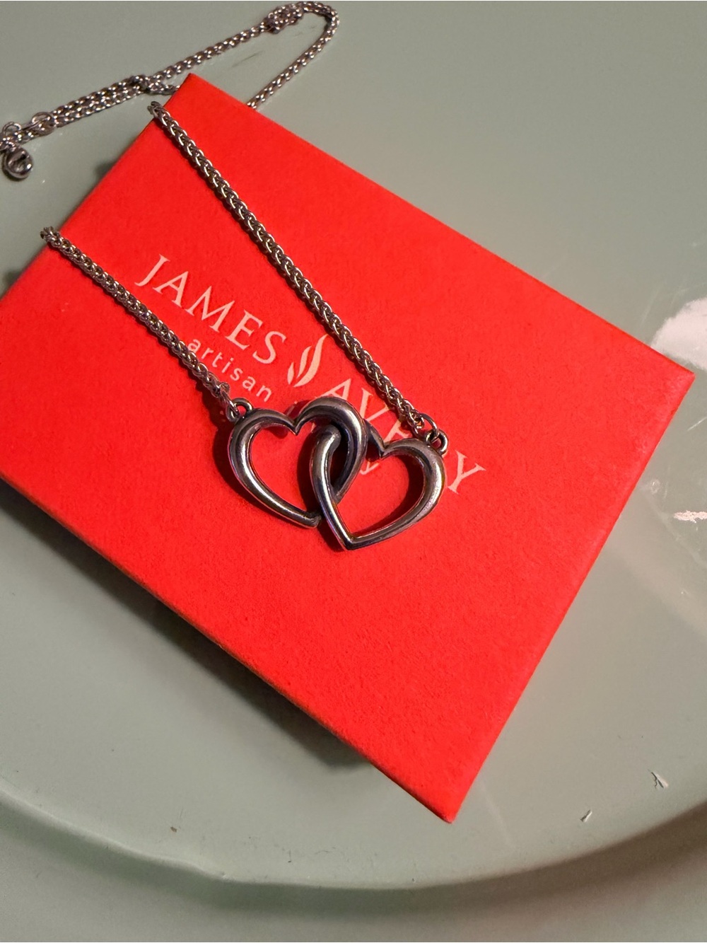 James Avery Double Heart Linked Necklace